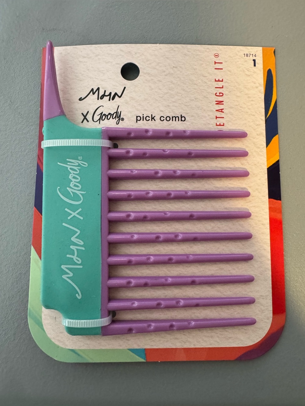 MHN x Goody Purple & Teal Pick Comb detangle it section handling vibrant